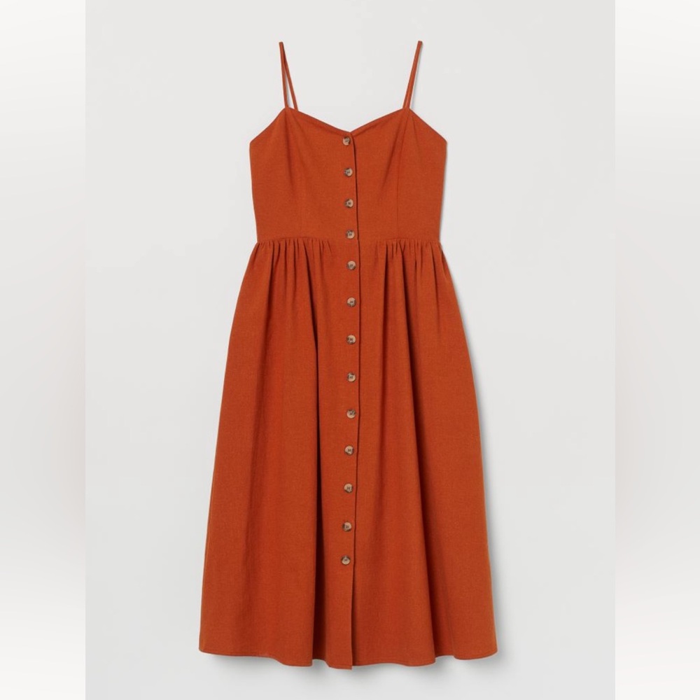 SOLD ❌ H&M Rust Dress with Buttons - Picture 1 of 10